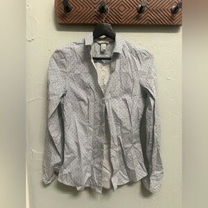 H&M Light Blue Polka Dot Button Down Shirt